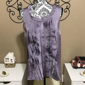 Loft Lavender Ruffle Silky Tank M